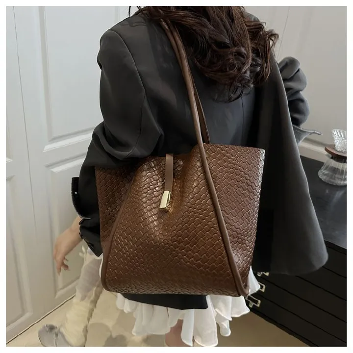 Women's Stone Pattern Tote Bag Set - Minimalist PU with Detachable Pouch,Magnetic Snap & Long Strap for Travel and Daily Use
