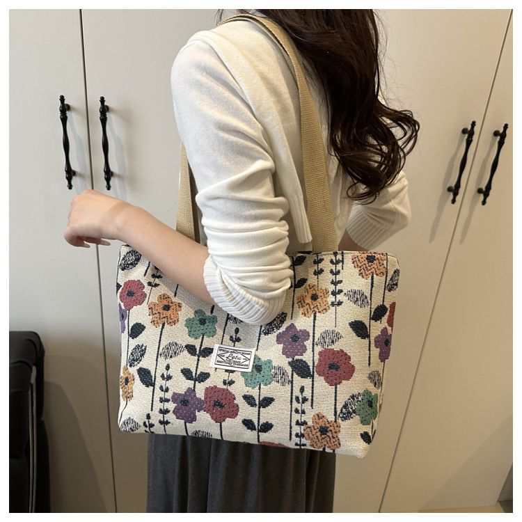 Canvas Women Handbag Designer Insulated Tote Bag Camping Lunch Bag Aluminum Foil Portable Bento Bags for Work Travel