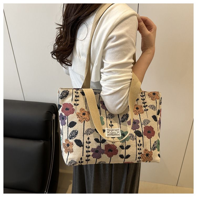 Canvas Women Handbag Designer Insulated Tote Bag Camping Lunch Bag Aluminum Foil Portable Bento Bags for Work Travel