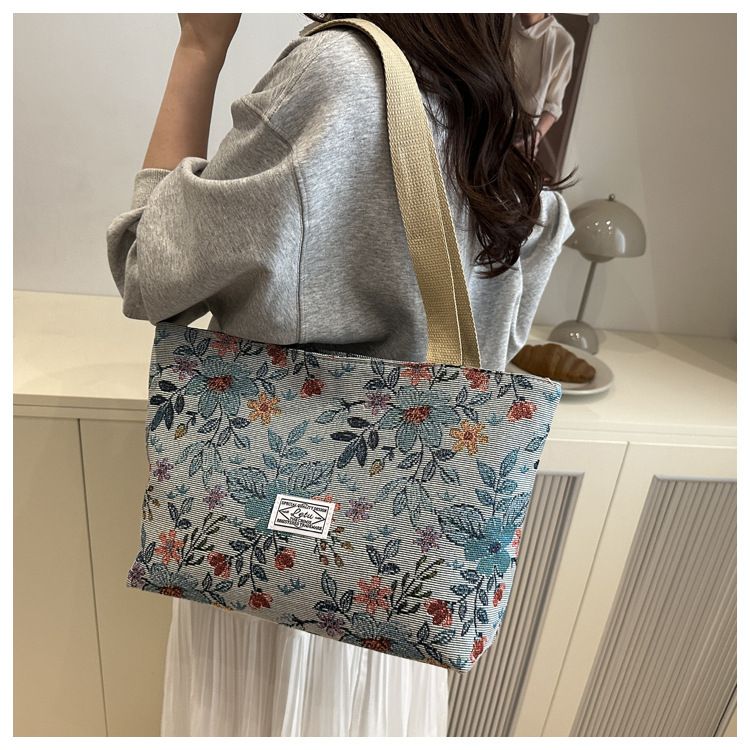 Canvas Women Handbag Designer Insulated Tote Bag Camping Lunch Bag Aluminum Foil Portable Bento Bags for Work Travel
