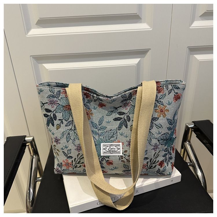 Canvas Women Handbag Designer Insulated Tote Bag Camping Lunch Bag Aluminum Foil Portable Bento Bags for Work Travel