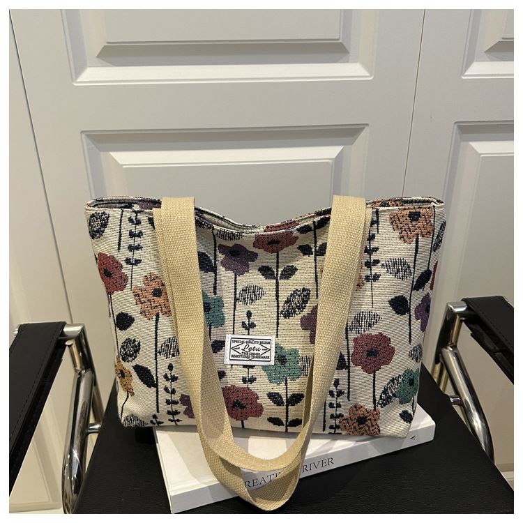 Canvas Women Handbag Designer Insulated Tote Bag Camping Lunch Bag Aluminum Foil Portable Bento Bags for Work Travel