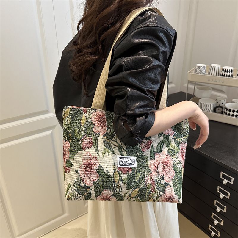Canvas Women Handbag Designer Insulated Tote Bag Camping Lunch Bag Aluminum Foil Portable Bento Bags for Work Travel