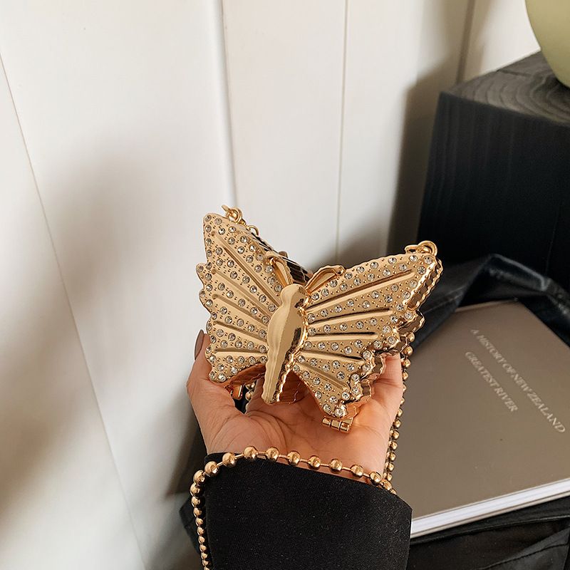 2025 Fashion Lipstick Bag Coin Purse For Women Butterfly Shape Mini Crossbody Bag Luxury Designer Diamond Gold Silver Clutch Bag B0164