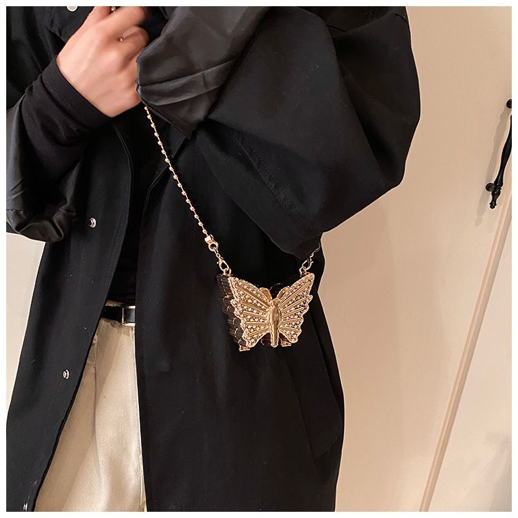 2025 Fashion Lipstick Bag Coin Purse For Women Butterfly Shape Mini Crossbody Bag Luxury Designer Diamond Gold Silver Clutch Bag B0164