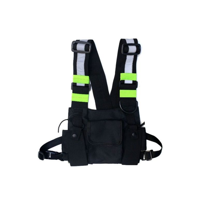 Fashion Streetwear Men Hip-Hop Chest Bag Tactical Vest Nylon Military Vest Chest Rig Pack Pouch Holster Tactical Harness Walkie B0346