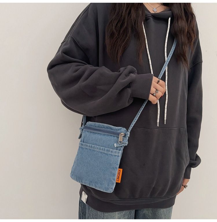 Women's Denim Crossbody Bag Lightweight Mini Shoulder Purse Adjustable Strap Small Casual Bag for Daily Use & Travel Storage Bag B0154