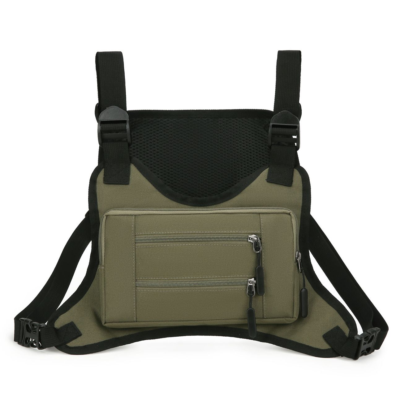 Breathable Utility Lightweight Outdoor Fanny Pack Front Pack Pouch Chest Harness Holder for Running Fishing Cycling Sports B0350