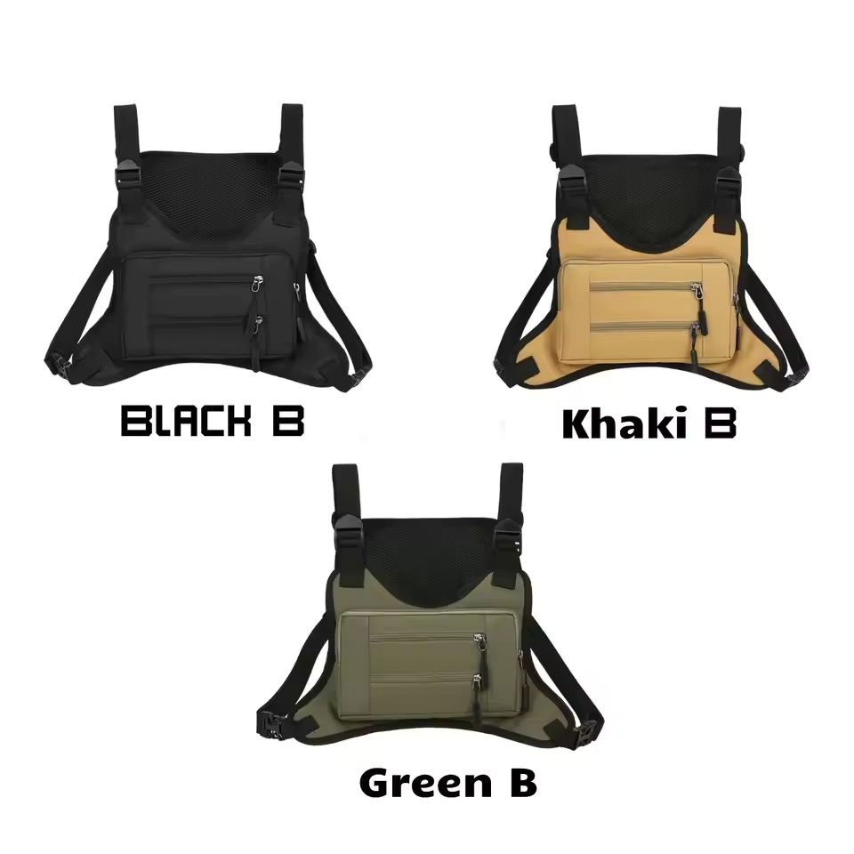 Breathable Utility Lightweight Outdoor Fanny Pack Front Pack Pouch Chest Harness Holder for Running Fishing Cycling Sports B0350