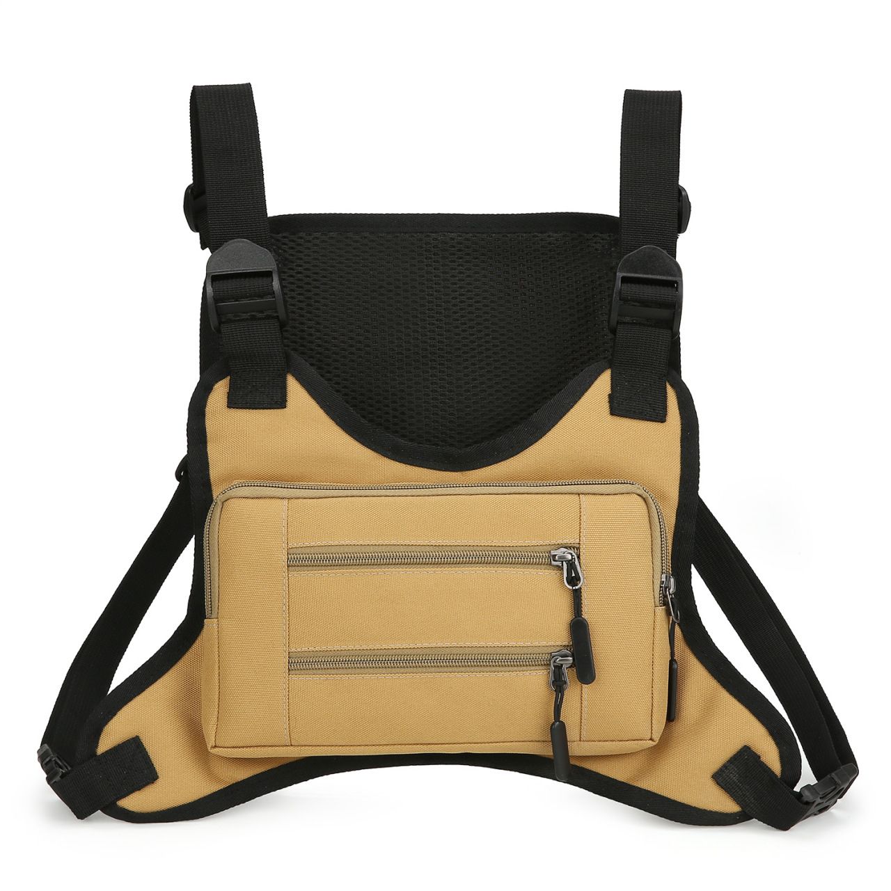 Breathable Utility Lightweight Outdoor Fanny Pack Front Pack Pouch Chest Harness Holder for Running Fishing Cycling Sports B0350