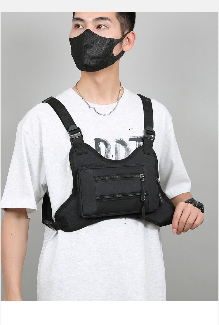 Breathable Utility Lightweight Outdoor Fanny Pack Front Pack Pouch Chest Harness Holder for Running Fishing Cycling Sports B0350