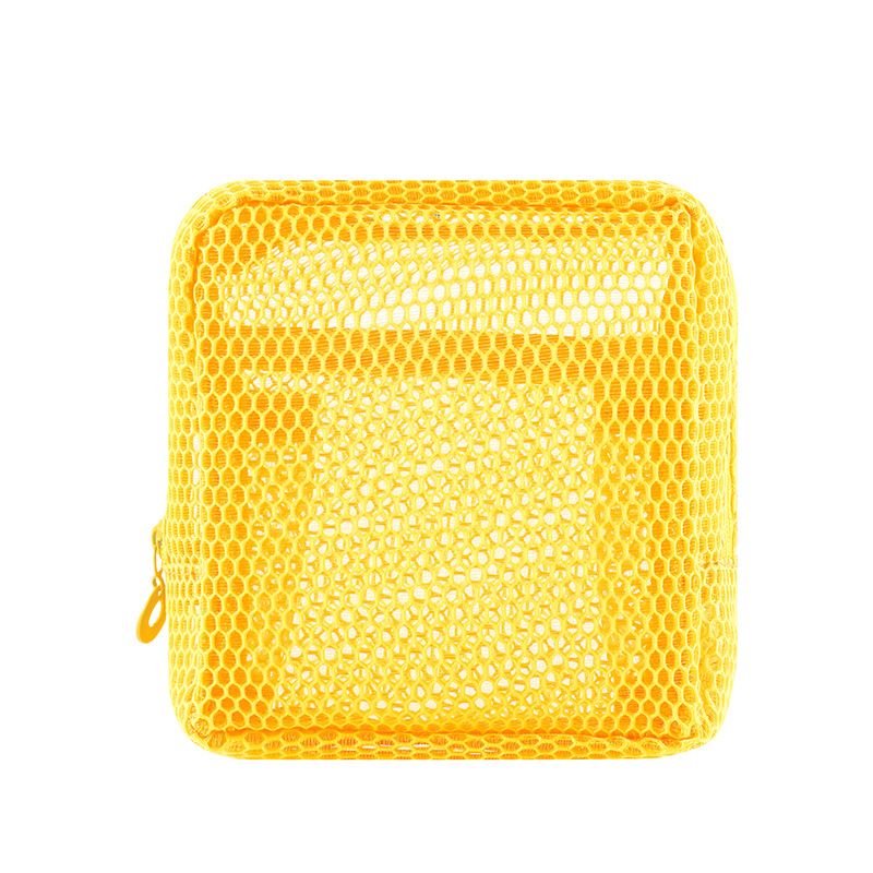 Mesh Small Makeup Bag for Women Clear Lightweight Make Up Square Pouch Travel Cosmetic Organizer for Lipstick &Cushion case B0524