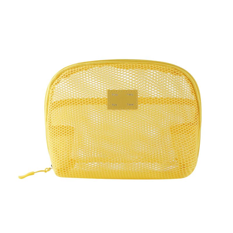 Casual Nylon Cosmetic Bag Hand-held Mesh Makeup Bags Multipurpose With Zipper Storage Pouch Travel Toiletry Wash Bags Big Size B0523