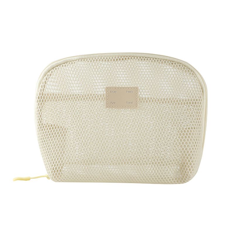 Casual Nylon Cosmetic Bag Hand-held Mesh Makeup Bags Multipurpose With Zipper Storage Pouch Travel Toiletry Wash Bags Big Size B0523