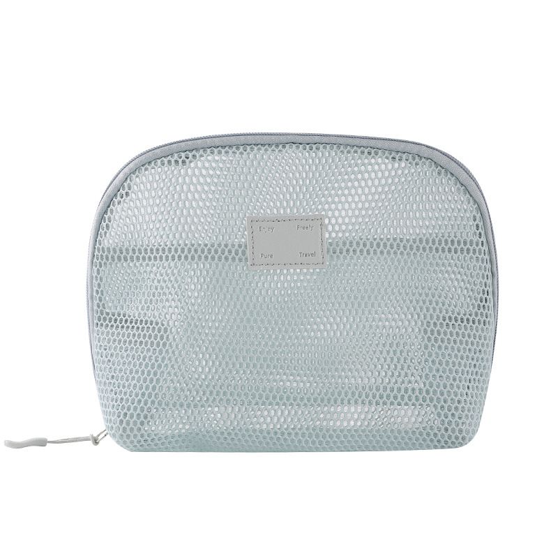 Casual Nylon Cosmetic Bag Hand-held Mesh Makeup Bags Multipurpose With Zipper Storage Pouch Travel Toiletry Wash Bags Big Size B0523