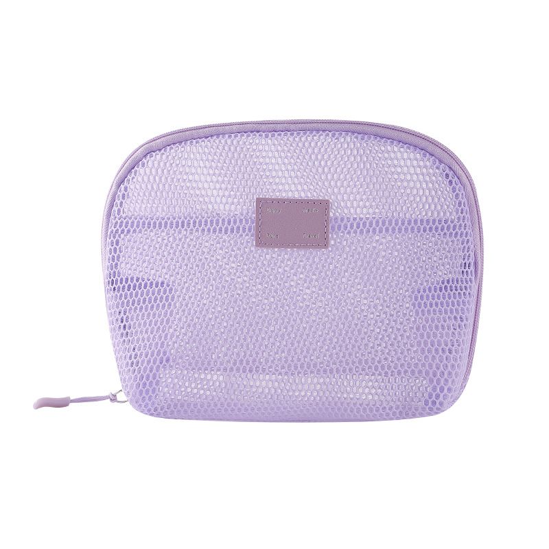 Casual Nylon Cosmetic Bag Hand-held Mesh Makeup Bags Multipurpose With Zipper Storage Pouch Travel Toiletry Wash Bags Big Size B0523