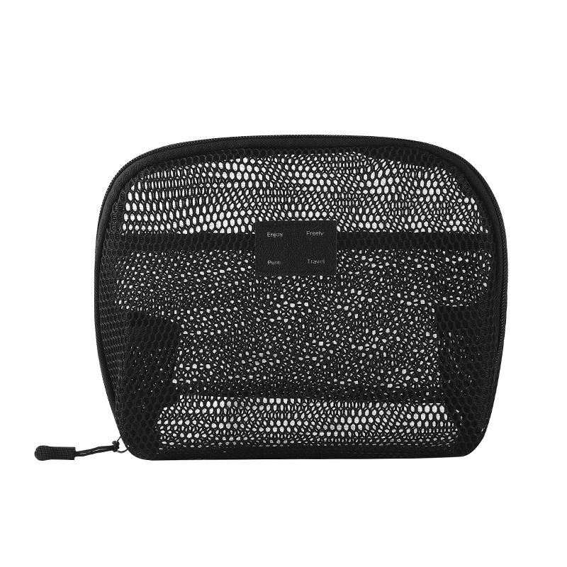 Casual Nylon Cosmetic Bag Hand-held Mesh Makeup Bags Multipurpose With Zipper Storage Pouch Travel Toiletry Wash Bags Big Size B0523