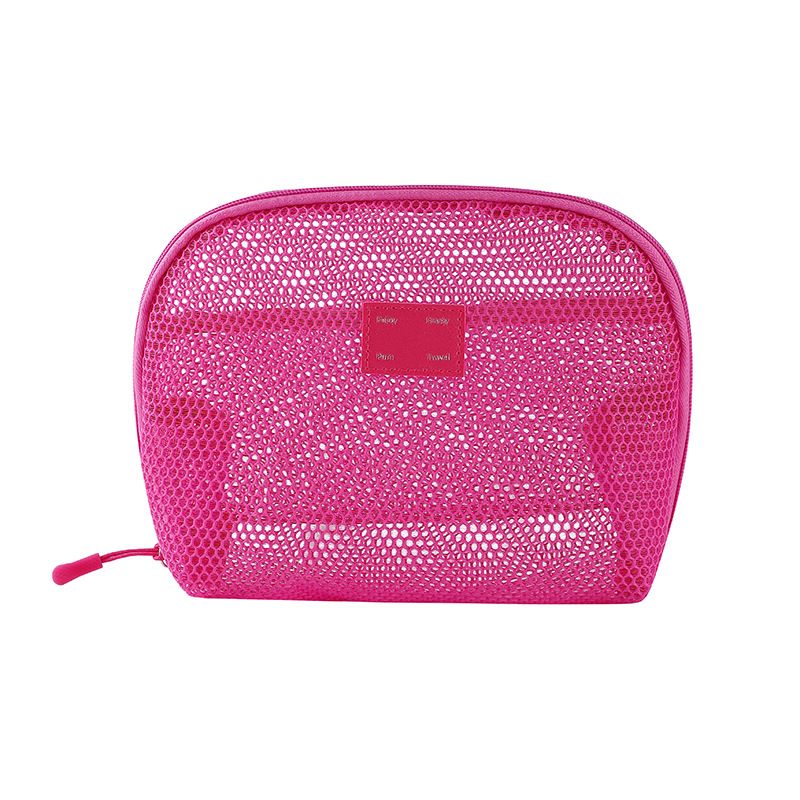 Casual Nylon Cosmetic Bag Hand-held Mesh Makeup Bags Multipurpose With Zipper Storage Pouch Travel Toiletry Wash Bags Big Size B0523