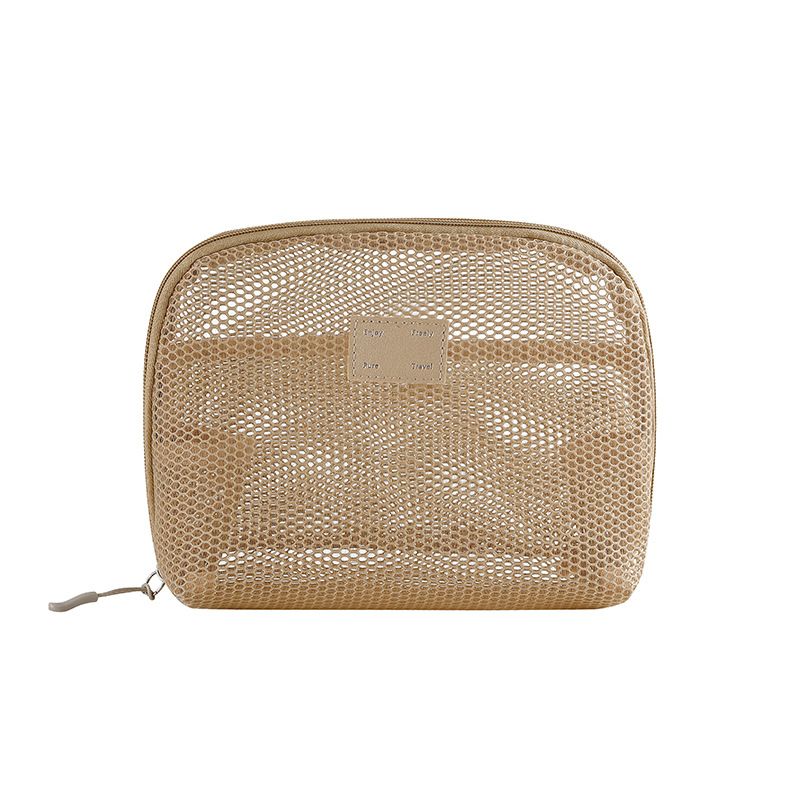 Casual Nylon Cosmetic Bag Hand-held Mesh Makeup Bags Multipurpose With Zipper Storage Pouch Travel Toiletry Wash Bags Big Size B0523