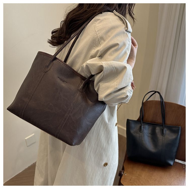 Women PU Leather Large Capacity Shoulder Bag Crossbody Hand Tote Vintage Bag B0175