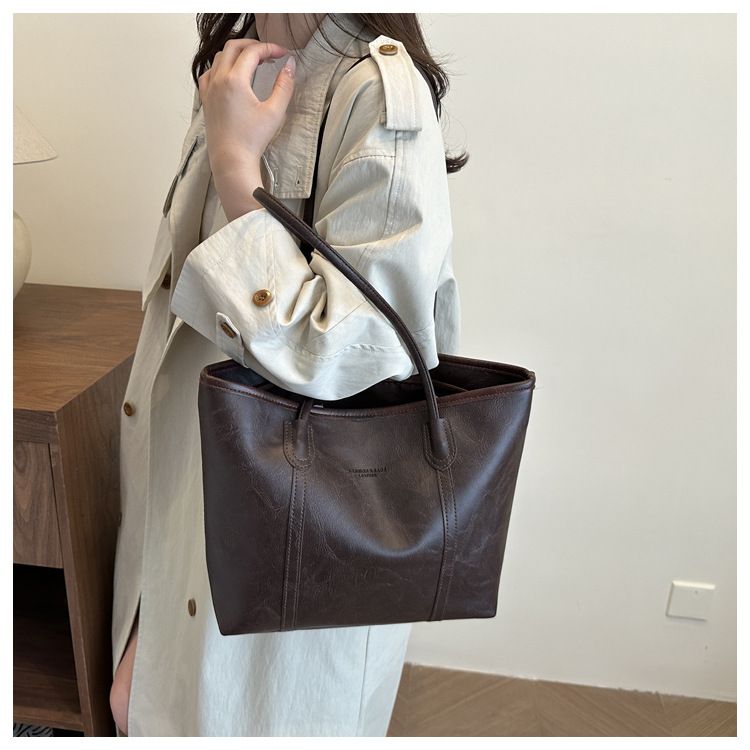 Women PU Leather Large Capacity Shoulder Bag Crossbody Hand Tote Vintage Bag B0175