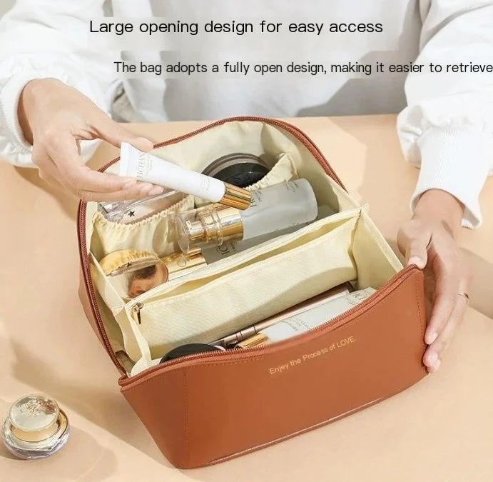 Luxury Women's Travel Makeup Bag Cosmetic Organizer Pouch, Fashion Zip Storage Case festival Gift for Ladies B0525