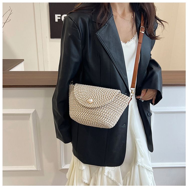 Luxury Straw Large Capacity Tote Bag Summer Beach Women Shoulder Bags Handmade Woven Bag Top-Handle Raffia Boho Woven Women Bags B0179