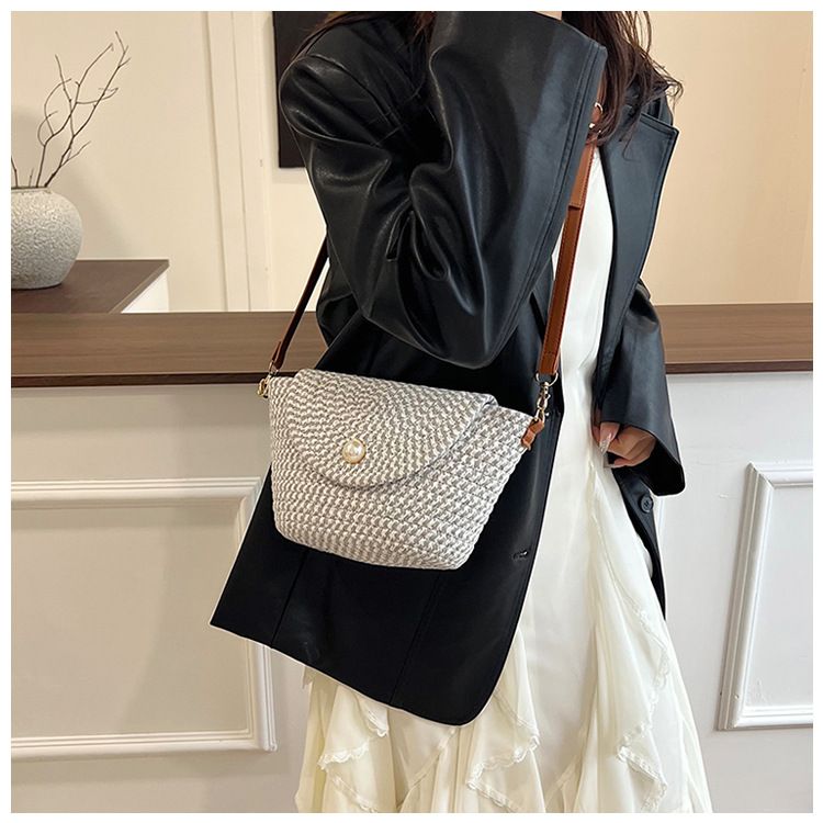 Luxury Straw Large Capacity Tote Bag Summer Beach Women Shoulder Bags Handmade Woven Bag Top-Handle Raffia Boho Woven Women Bags B0179