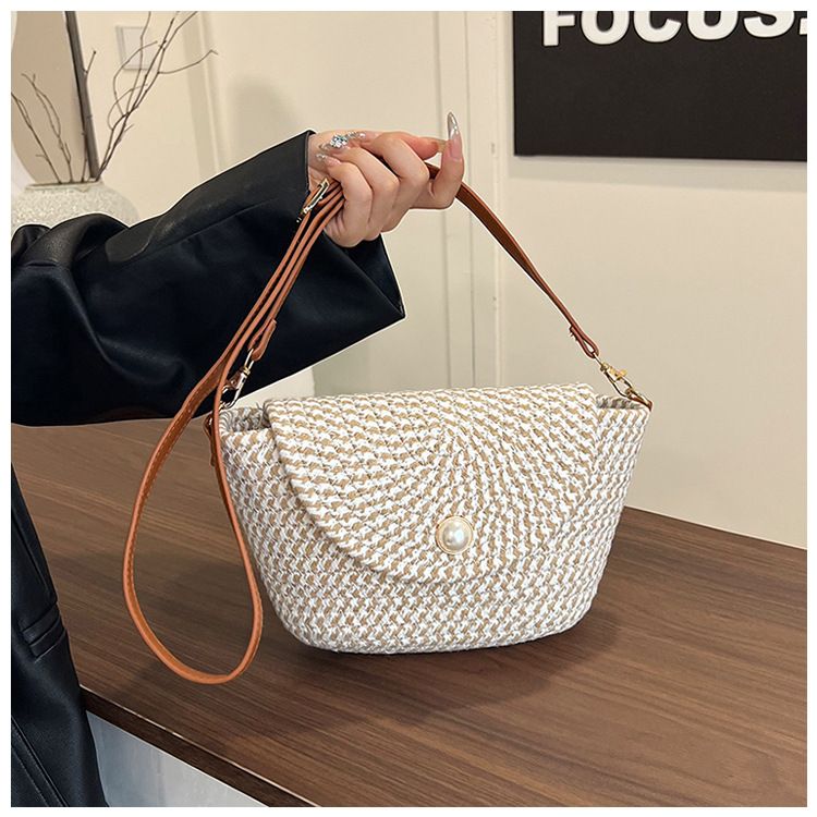 Luxury Straw Large Capacity Tote Bag Summer Beach Women Shoulder Bags Handmade Woven Bag Top-Handle Raffia Boho Woven Women Bags B0179