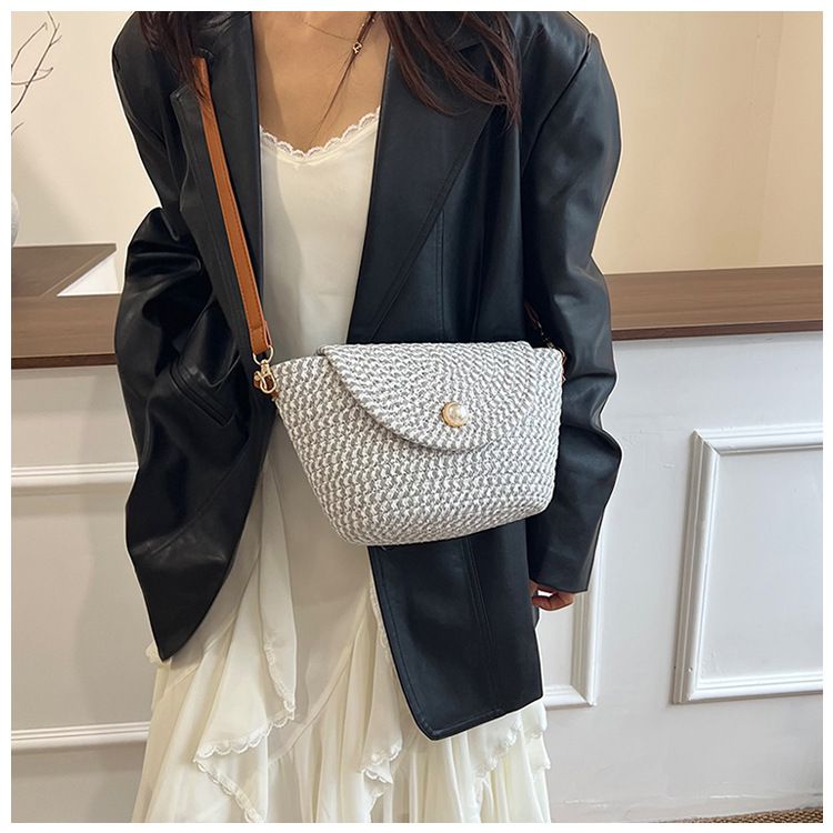 Luxury Straw Large Capacity Tote Bag Summer Beach Women Shoulder Bags Handmade Woven Bag Top-Handle Raffia Boho Woven Women Bags B0179