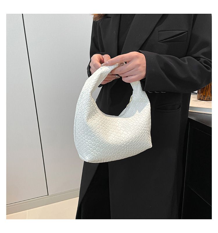 Retro Casual Versatile PU Leather Tote Bag,Fashion Woven Embossed Shoulder Bags ,Knotted Decorative Hobo Bag,Pleated Cloud Bag B0265