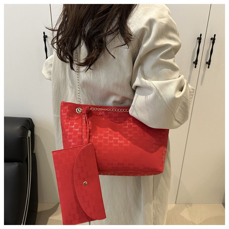 Women Luxury Design New Presbyopic Handbag Large Capacity Handbag Fashion Printing Shoulder Bag Trendy Shopping Bag with Wallet B0739