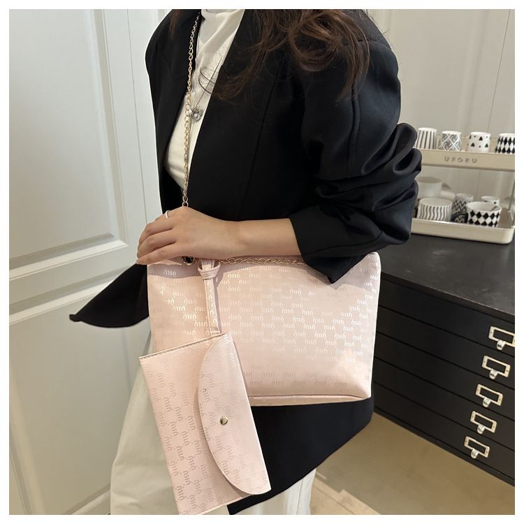 Women Luxury Design New Presbyopic Handbag Large Capacity Handbag Fashion Printing Shoulder Bag Trendy Shopping Bag with Wallet B0739