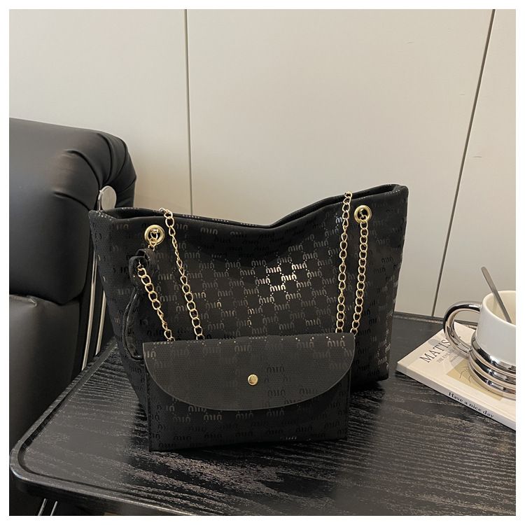 Women Luxury Design New Presbyopic Handbag Large Capacity Handbag Fashion Printing Shoulder Bag Trendy Shopping Bag with Wallet B0739