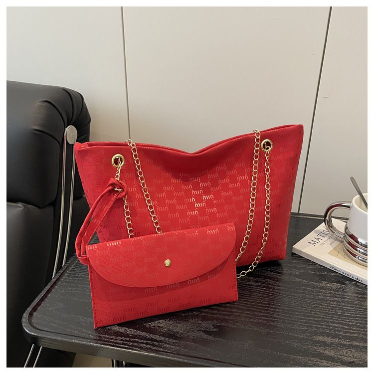 Women Luxury Design New Presbyopic Handbag Large Capacity Handbag Fashion Printing Shoulder Bag Trendy Shopping Bag with Wallet B0739
