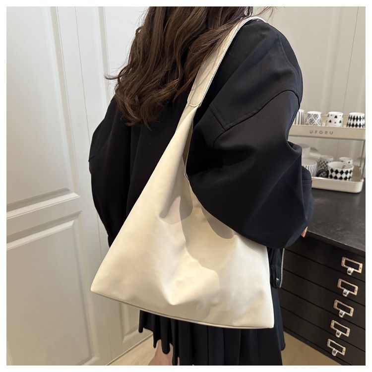 Vintage Soft PU Leather Ladies Shoulder Bag Commuter Large Handbag Women's Versatile Tote Underarm Bag 2pcs B0740
