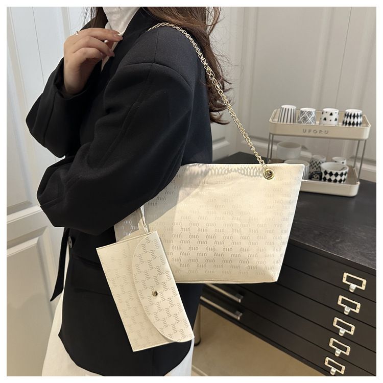 Women Luxury Design New Presbyopic Handbag Large Capacity Handbag Fashion Printing Shoulder Bag Trendy Shopping Bag with Wallet B0739