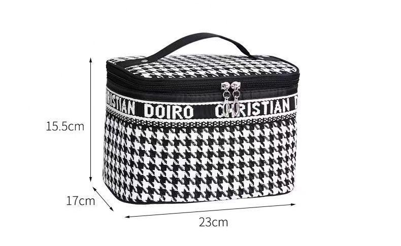 Thousand Bird Grid Cosmetic Bag Female Large Capacity Portable New Travel Waterproof Handheld Large Storage Bag Wash Bag B0506