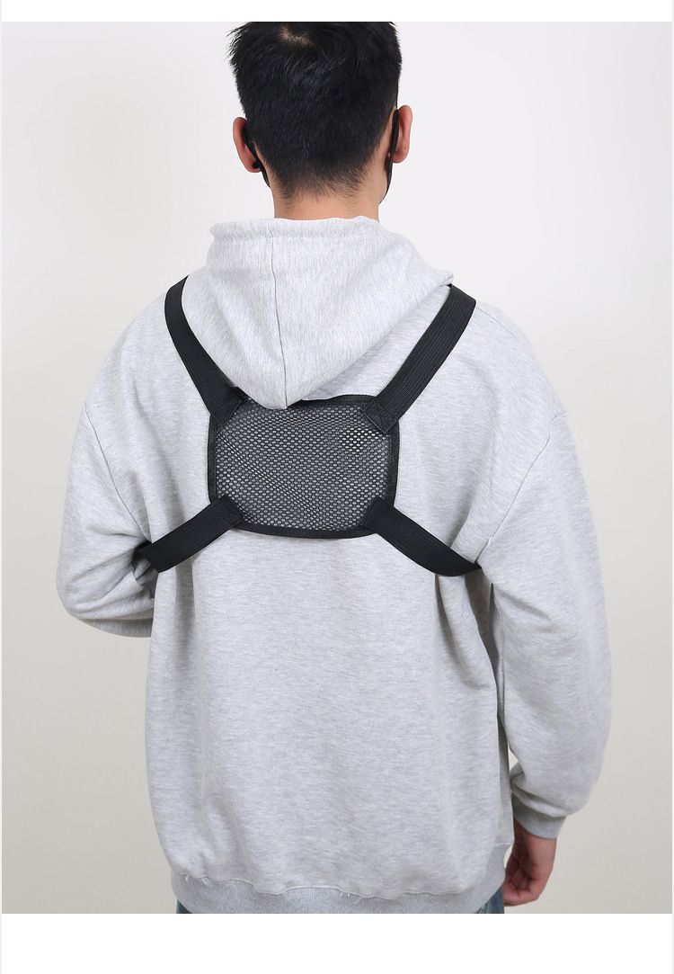 Unisex Oxford Cloth Casual Vest Utility Chest Bags Hip-Hop Zipper Vest Waist for Women Man Outdoor Shopping Travel