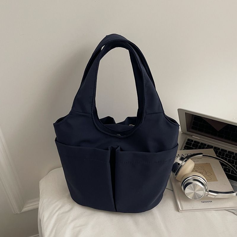 Large Capacity Tote Bags Nylon Design 2026 New Fashion Bags for Women High Quality Sewing Thread Solid Color Shoulder Bags B0235