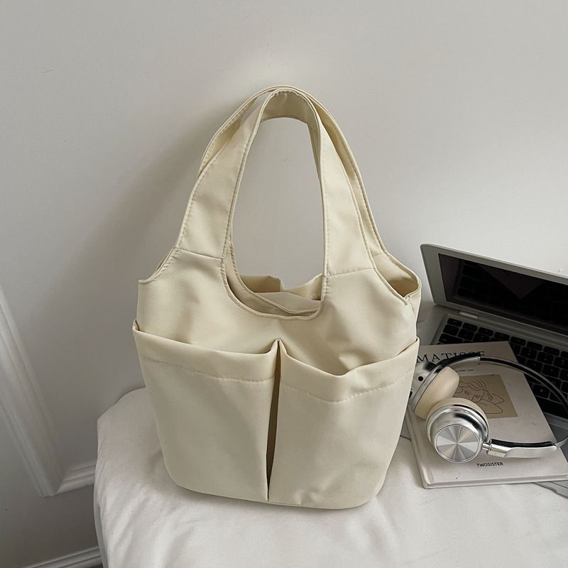 Large Capacity Tote Bags Nylon Design 2026 New Fashion Bags for Women High Quality Sewing Thread Solid Color Shoulder Bags B0235