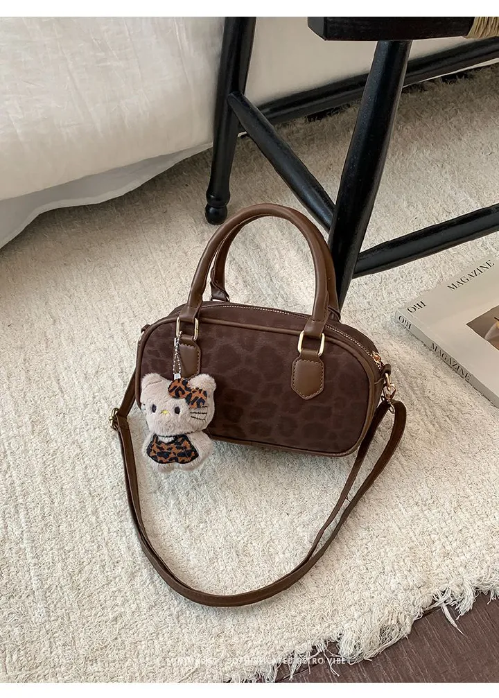 New Fashion Classic Leopard Print Square Crossbody Bags Zipper Popularity Luxury Handbags for Women Bowling Bag Shoulder Bags B0240