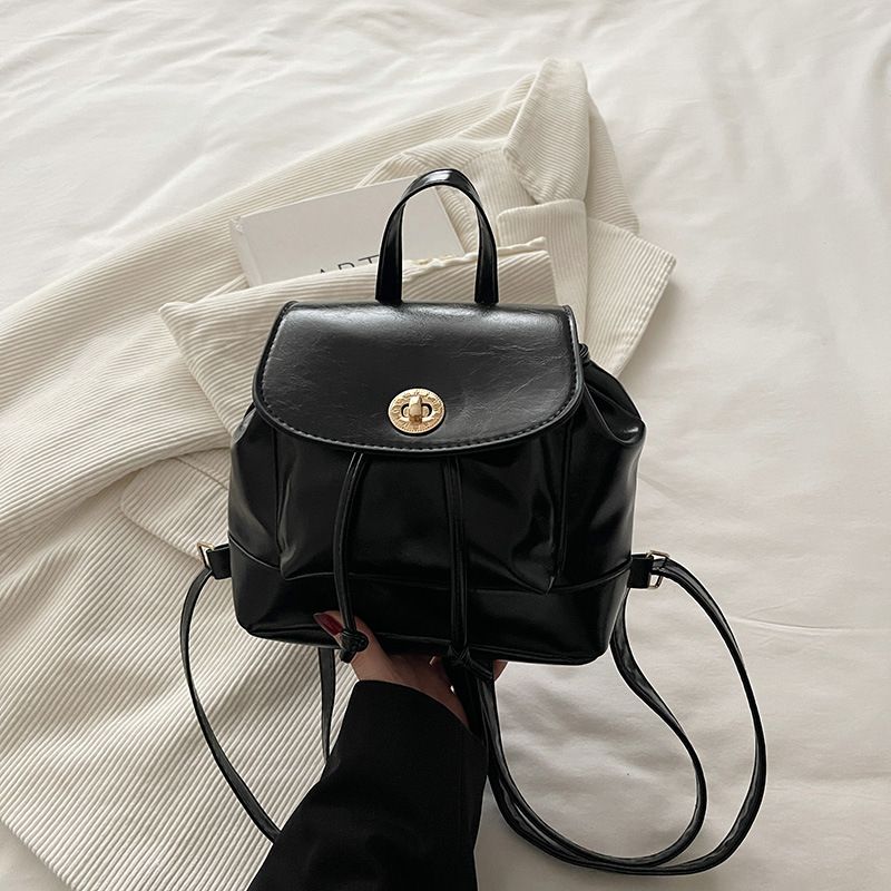 Casual College Women's Backpack Small Travel Bag Fashionable Retro Autumn Winter Leisure Pack Soft Polyester B0305