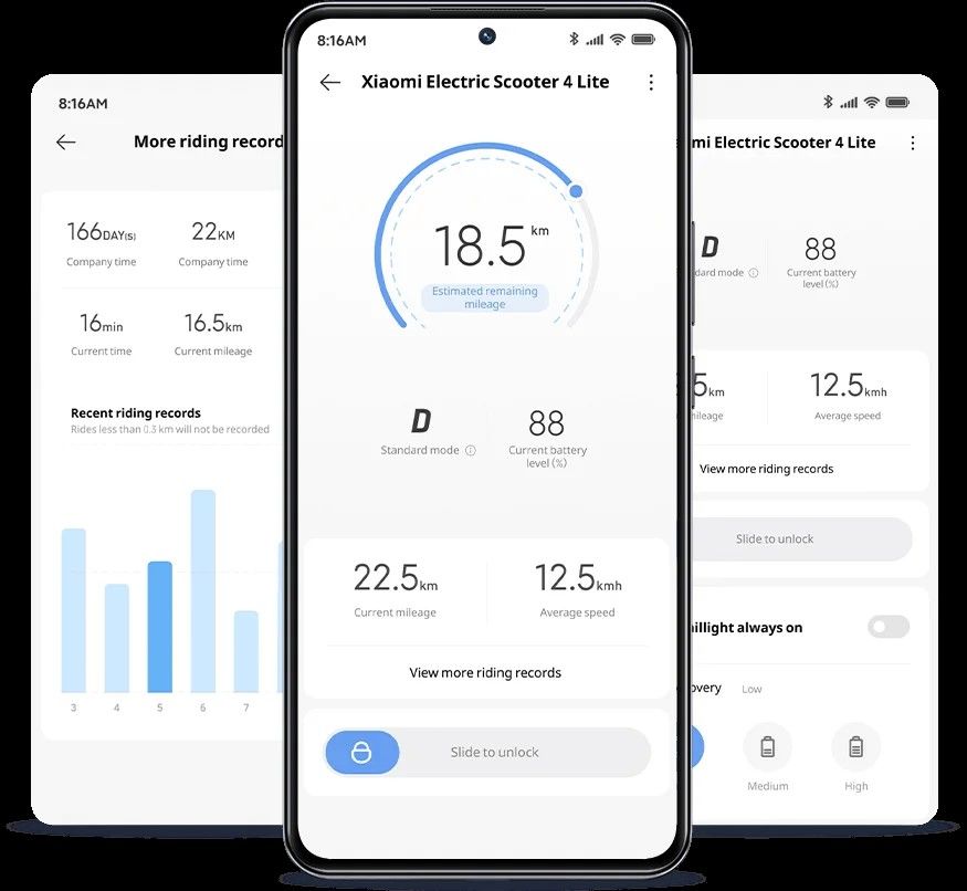 Xiaomi Electric Scooter 4 Lite, Max. speed 25km/hr. Travel range Approx. 20km IP54 Approx. 4.5 hours Charging Time, Deck widened by 5mm, Stable standing, comfortable riding, 300W powerful motor