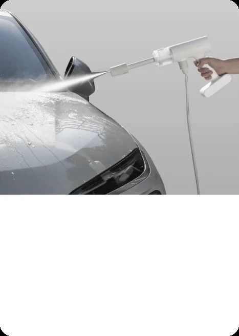 Xiaomi Cordless Pressure Washer, 2.4MPa self-priming powerful water pressure Integrated soap chamber design 5 Water modes 1.3kg lightweight body IPX6 water resistant 2000 mAh battery, 270W Motor power