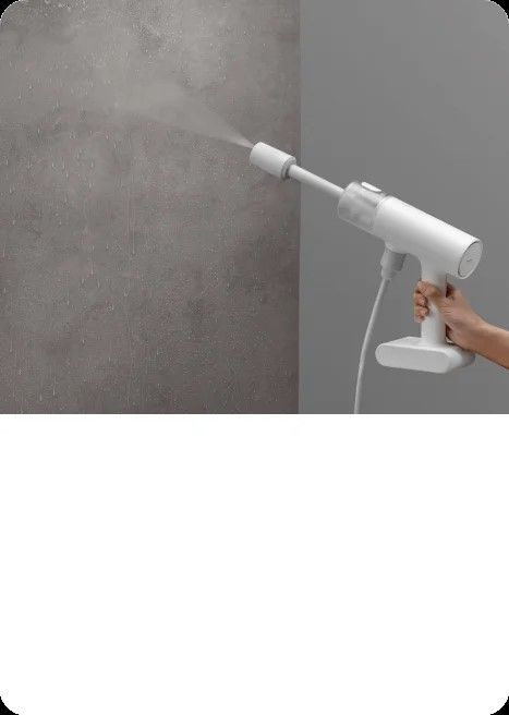 Xiaomi Cordless Pressure Washer, 2.4MPa self-priming powerful water pressure Integrated soap chamber design 5 Water modes 1.3kg lightweight body IPX6 water resistant 2000 mAh battery, 270W Motor power