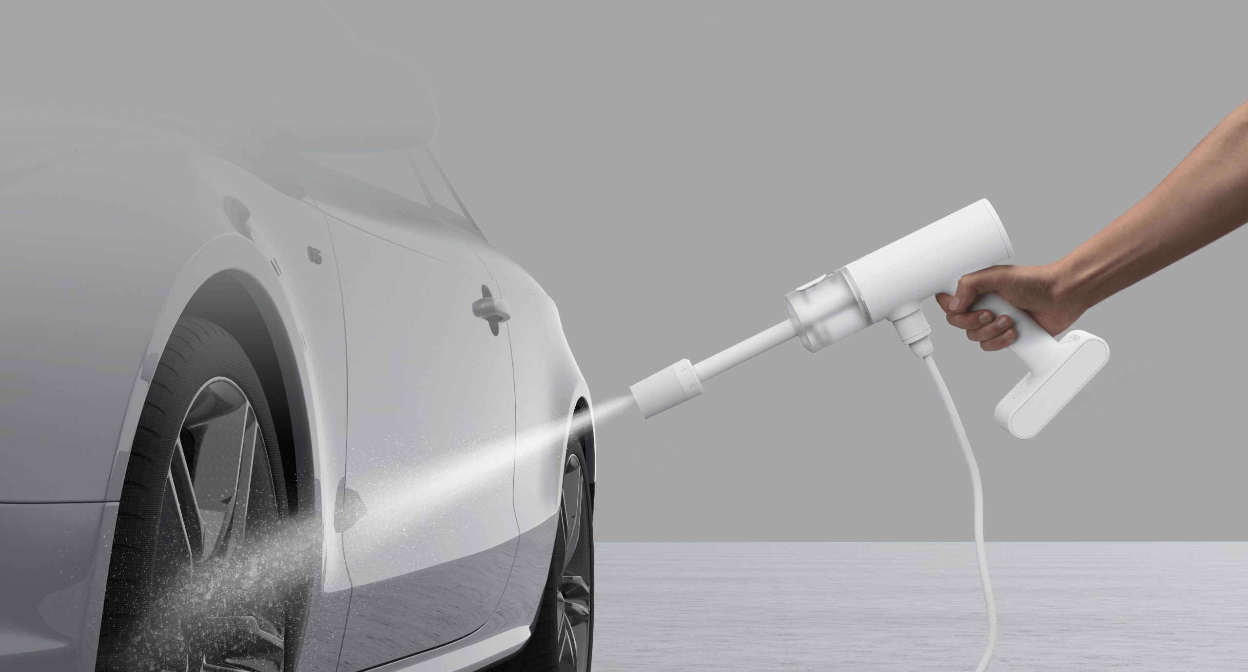 Xiaomi Cordless Pressure Washer, 2.4MPa self-priming powerful water pressure Integrated soap chamber design 5 Water modes 1.3kg lightweight body IPX6 water resistant 2000 mAh battery, 270W Motor power
