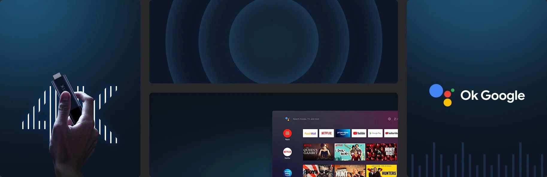 Xiaomi TV Stick 4K, Portable 4K Streaming Media, Dolby Atmos™ and Dolby Vision® supported, Google Assistant* built-in, Powered by Android TV™ 11, Quad-core processor, 360° Bluetooth +IR remote control