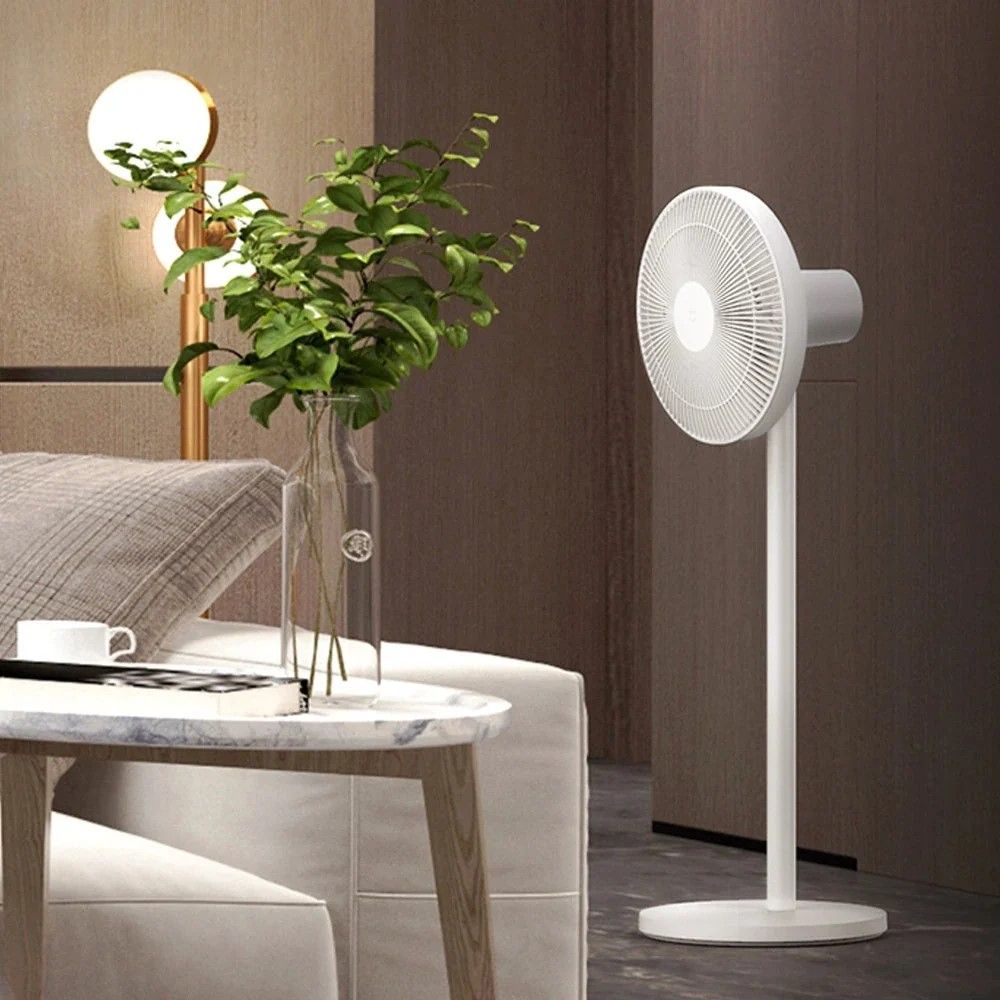 Mi Smart Standing Fan 2, Dual blades, DC motor, Voice control, 140° ventilation, 14m range, 100 levels, Table and floor, Silent all night, easily adjust the height of the stand, Precise speed settings