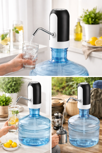 Automatic Portable Electric Water Dispenser Pump, Wireless Water Pump, Rechargeable, One-Button, Touch-Activated, Durable ABS Plastic, Low Power Consumption, 1200mAh Battery, No Installation Required